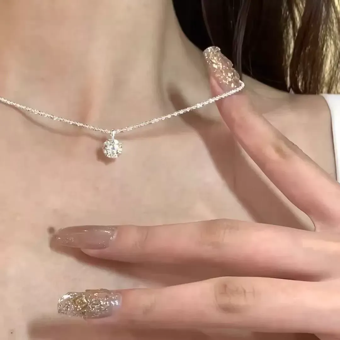 Titanium steel non-fading starry sky zircon necklace light luxury temperament necklace