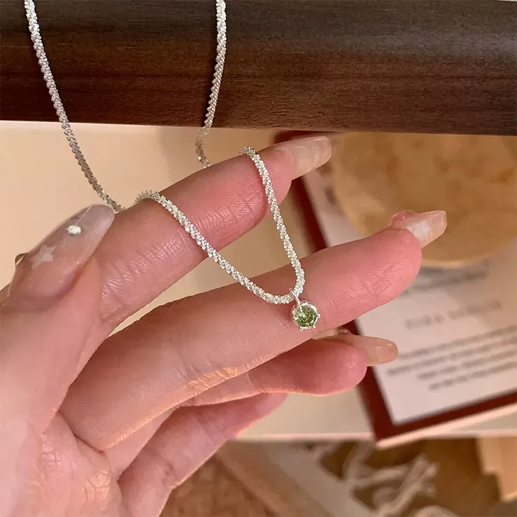 Titanium steel non-fading starry sky zircon necklace light luxury temperament necklace