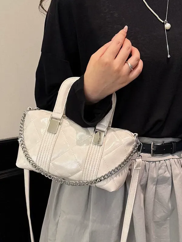 High-end retro hand-held pillow bag, fashionable patchwork shoulder bag