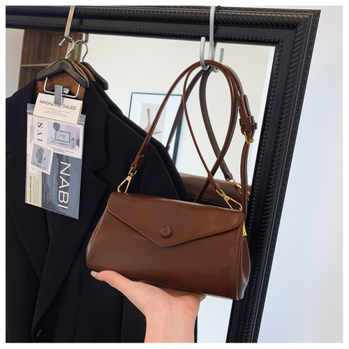 Multi-compartment simple shoulder bag, crossbody bag, fashionable small square bag