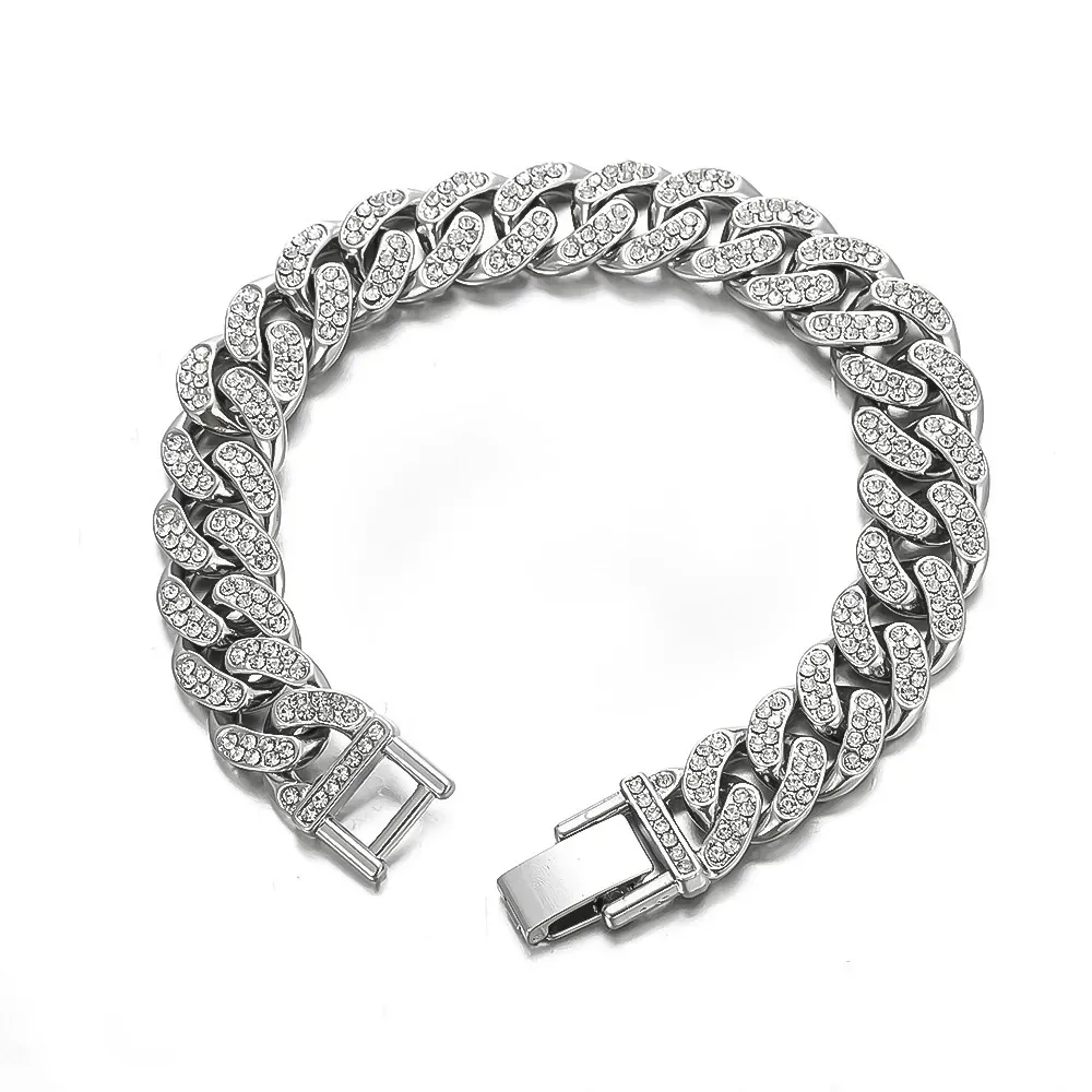 Full diamond Cuban bracelet Titanium steel bracelet does not fade