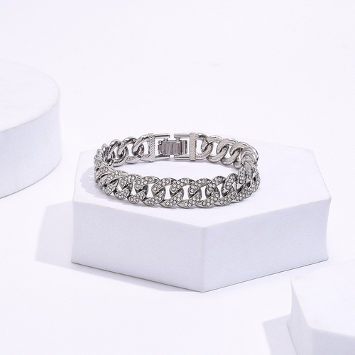 Full diamond Cuban bracelet Titanium steel bracelet does not fade