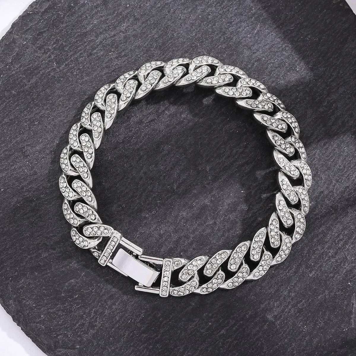 Full diamond Cuban bracelet Titanium steel bracelet does not fade