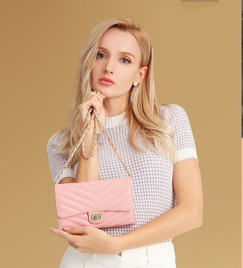 Pink high-end chain bag, versatile crossbody bag, new fashion shoulder bag