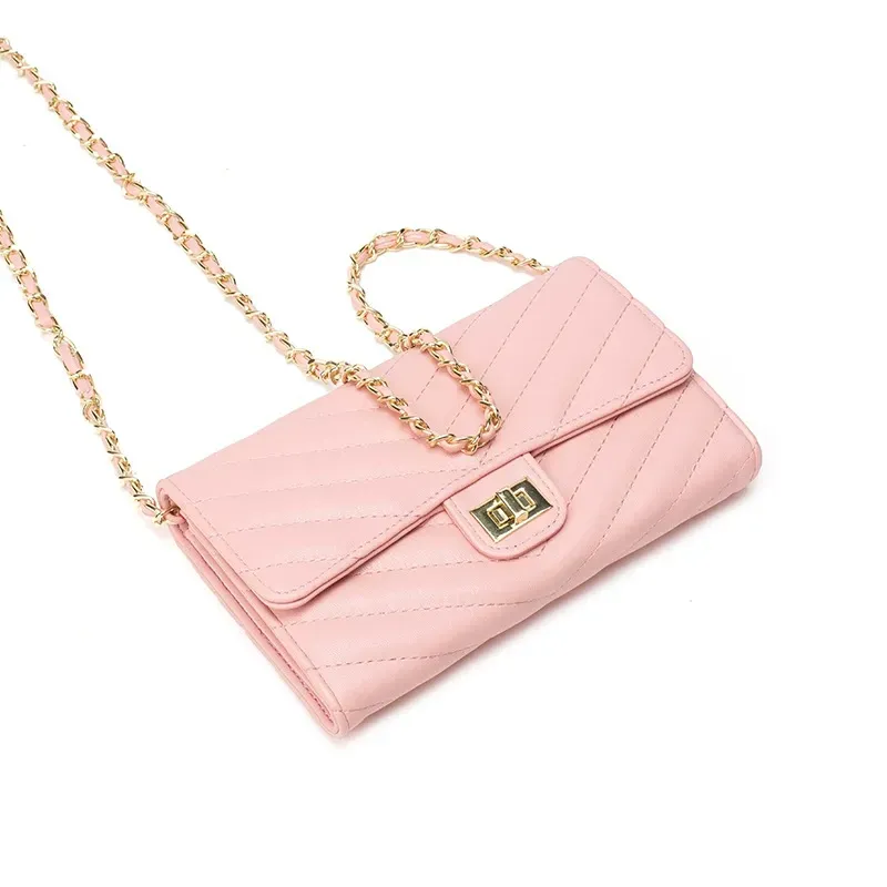 Pink high-end chain bag, versatile crossbody bag, new fashion shoulder bag