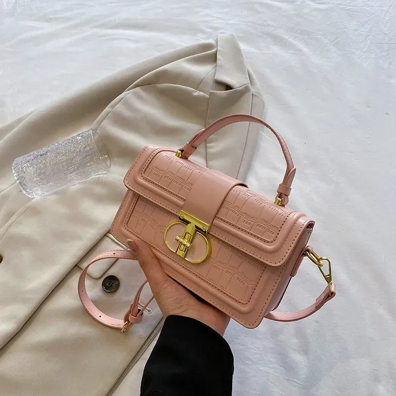 High-quality pink handbag box bag New niche light luxury shoulder crossbody small square bag