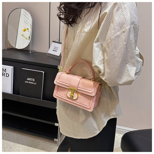 High-quality pink handbag box bag New niche light luxury shoulder crossbody small square bag