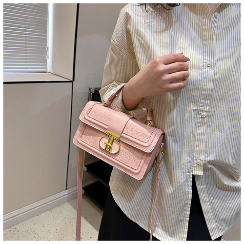 High-quality pink handbag box bag New niche light luxury shoulder crossbody small square bag