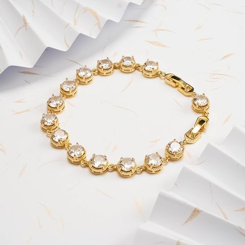 Light luxury high-end zircon gold bracelet no fading bracelet