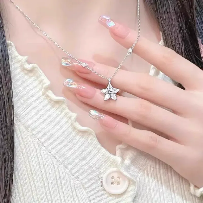 Women's star zircon necklace new clavicle necklace