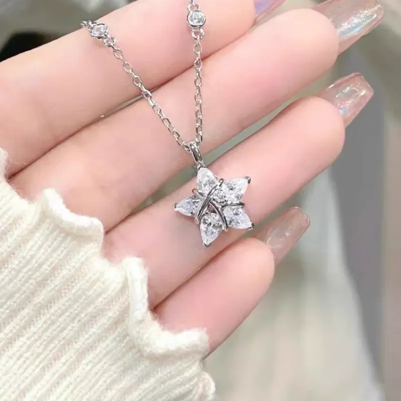Women's star zircon necklace new clavicle necklace