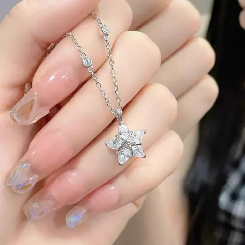 Women's star zircon necklace new clavicle necklace