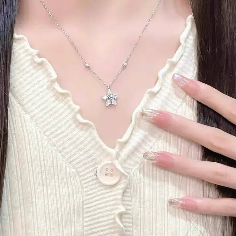 Women's star zircon necklace new clavicle necklace