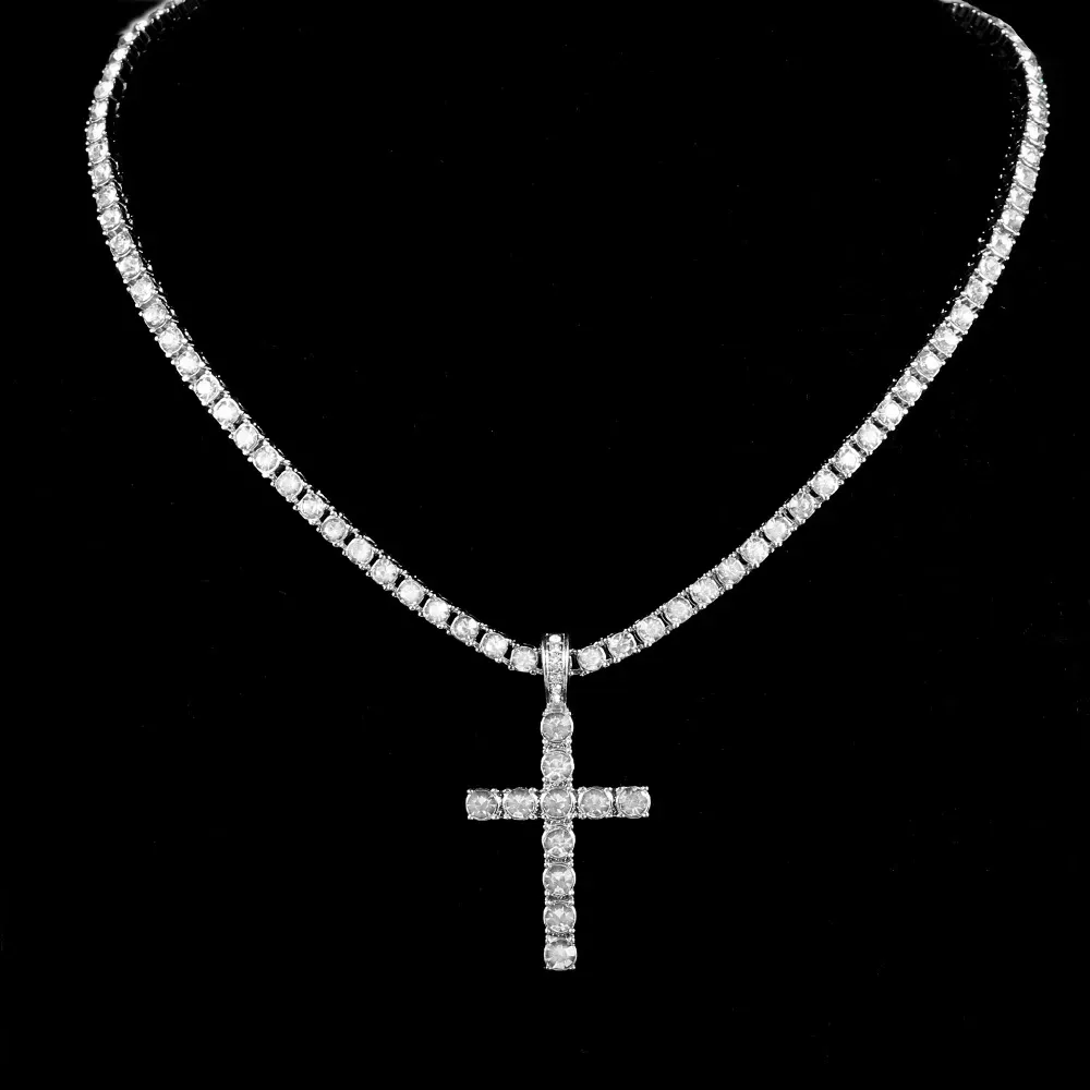 Popular cross zircon necklace 4mm personalized jewelry