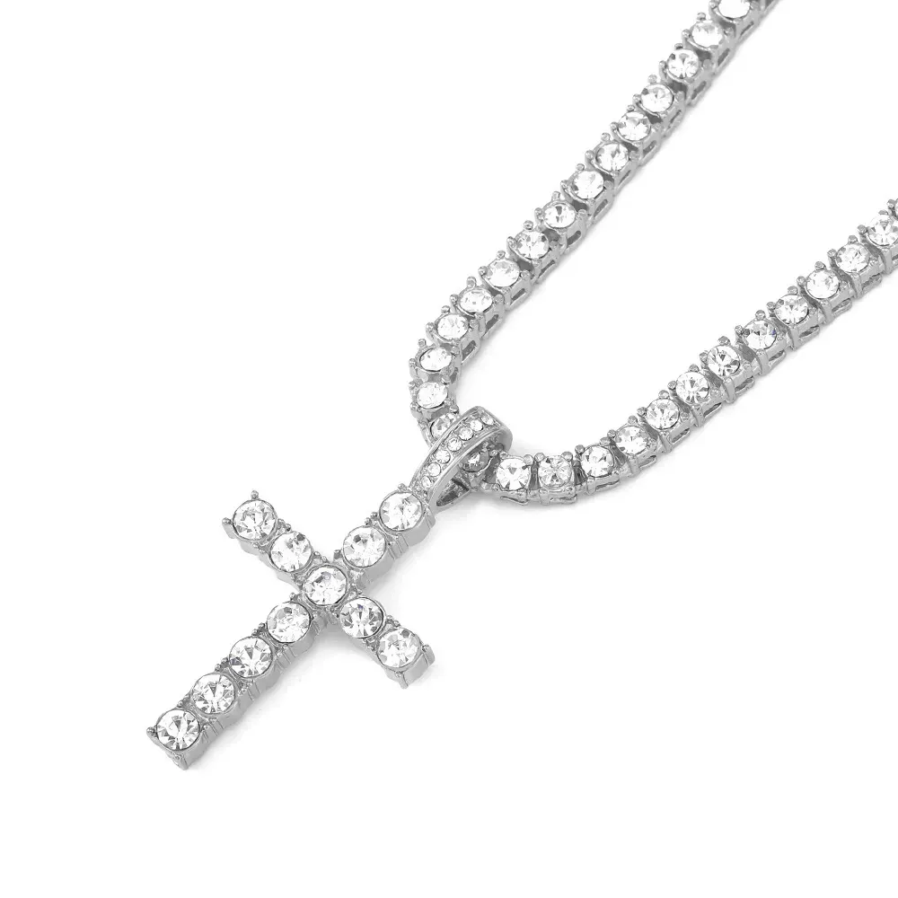Popular cross zircon necklace 4mm personalized jewelry