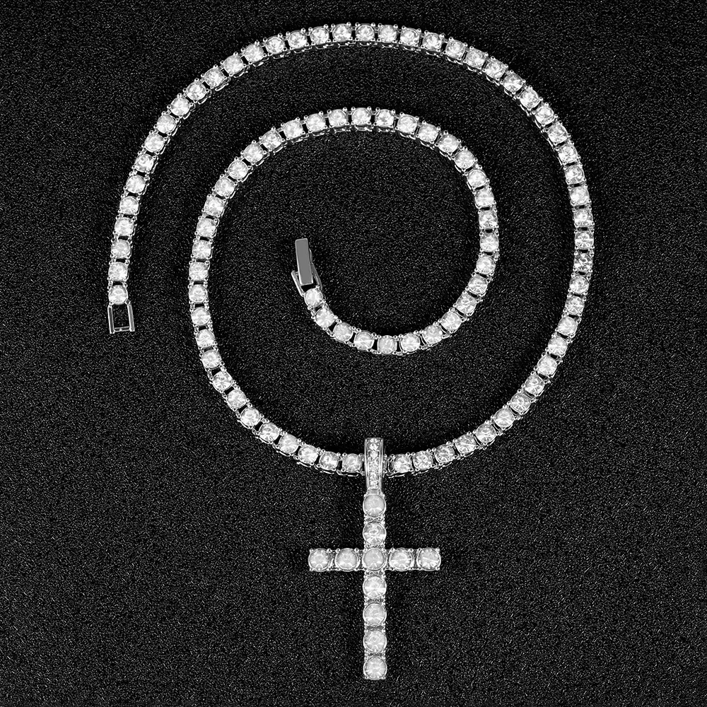 Popular cross zircon necklace 4mm personalized jewelry