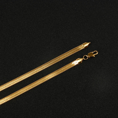 Gold-plated snake bone necklace 4.0mm wide, high-end and elegant ins jewelry