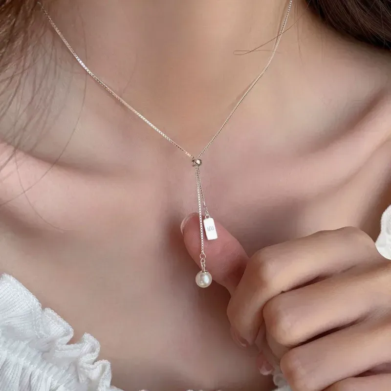 Pearl necklace, adjustable length, 2025 new hot item