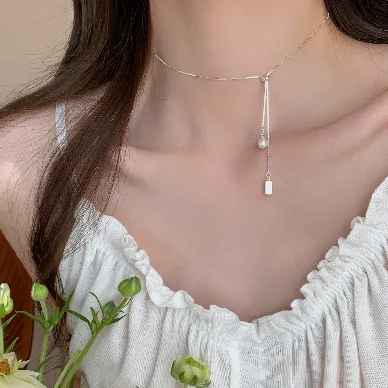 Pearl necklace, adjustable length, 2025 new hot item