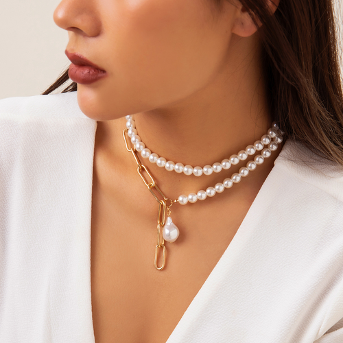 Temperament Baroque Pearl Necklace Irregular Pearl Necklace