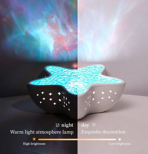 Starfish Projector Lamp Water Ripple Night Light Bedroom Ocean Blue Light Atmosphere Light Romantic Birthday Gift for Girlfriend