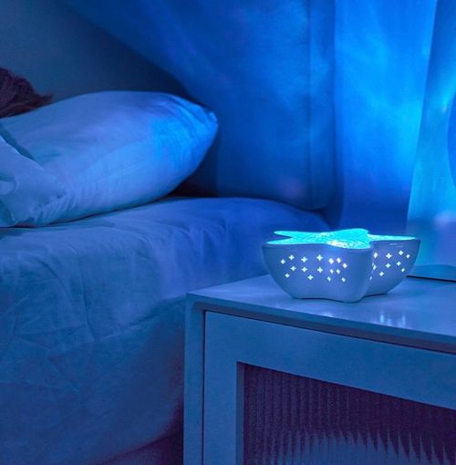 Starfish Projector Lamp Water Ripple Night Light Bedroom Ocean Blue Light Atmosphere Light Romantic Birthday Gift for Girlfriend