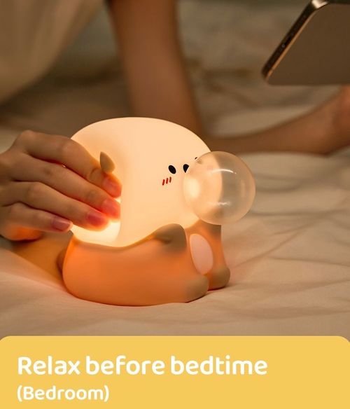 Sea otter night light that blows bubbles, three brightness levels to protect eyesight