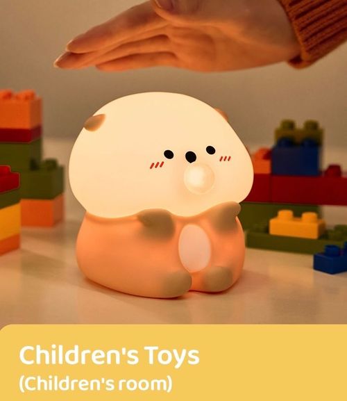 Sea otter night light that blows bubbles, three brightness levels to protect eyesight