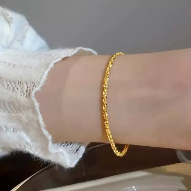 Sparkling Gold-Plated Bracelet Simple Bracelet