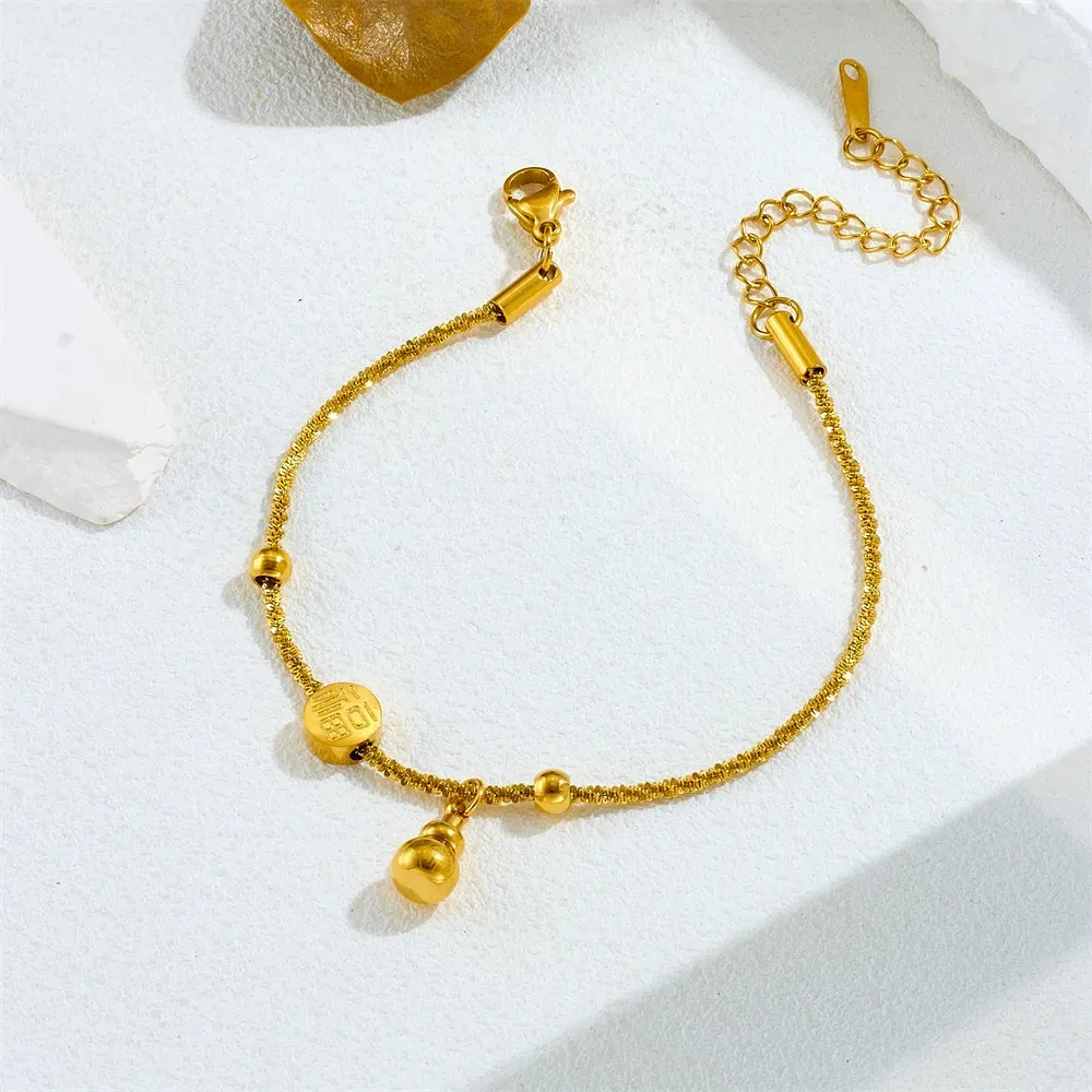 Popular Fu brand peace gourd gold-plated bracelet