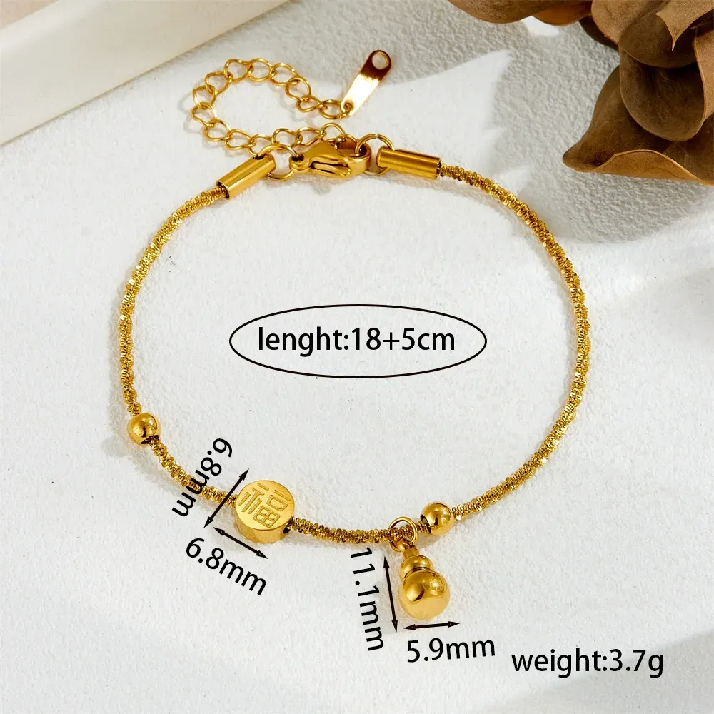 Popular Fu brand peace gourd gold-plated bracelet