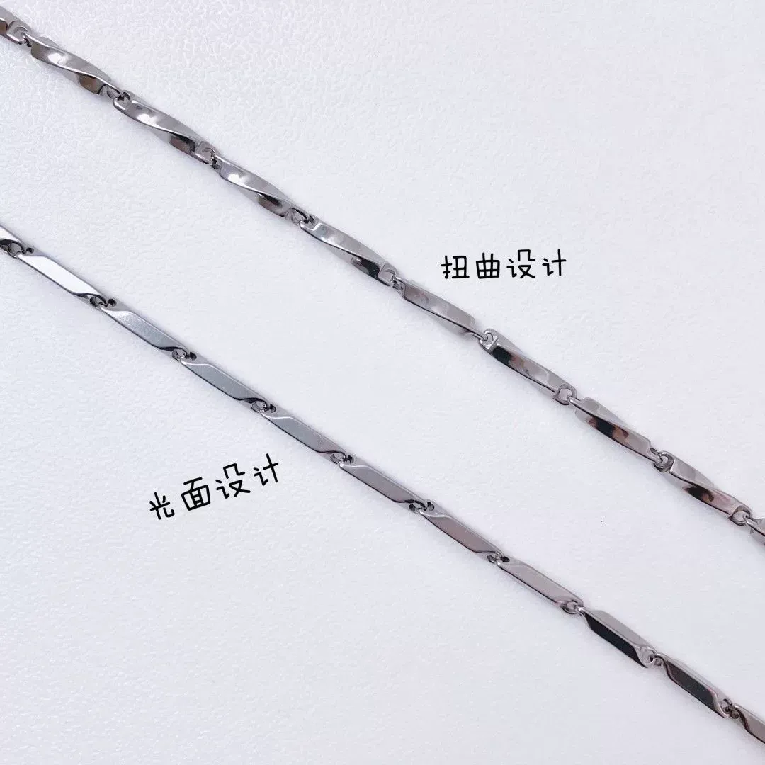 Men's hot selling Mobius titanium steel necklace, colorfast diamond necklace