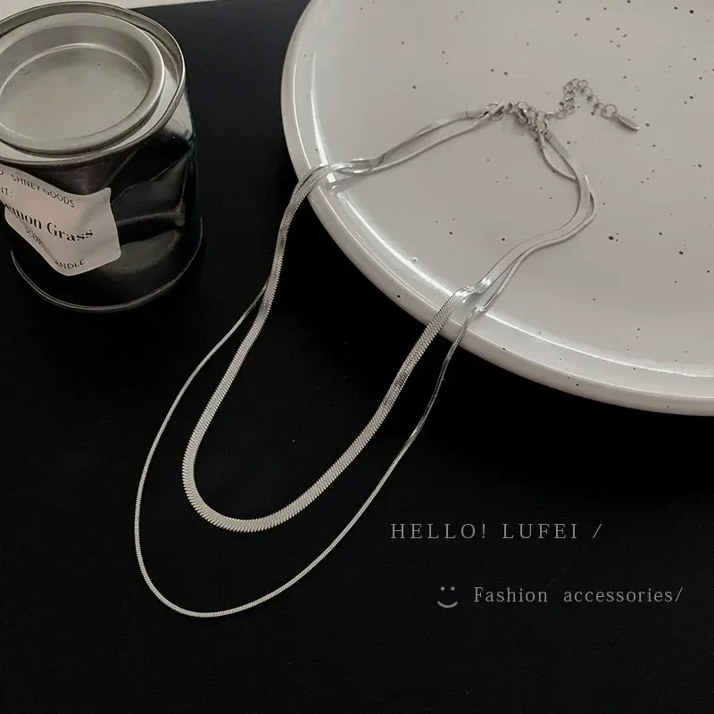 Snake bone necklace light luxury high-end design stacking clavicle necklace