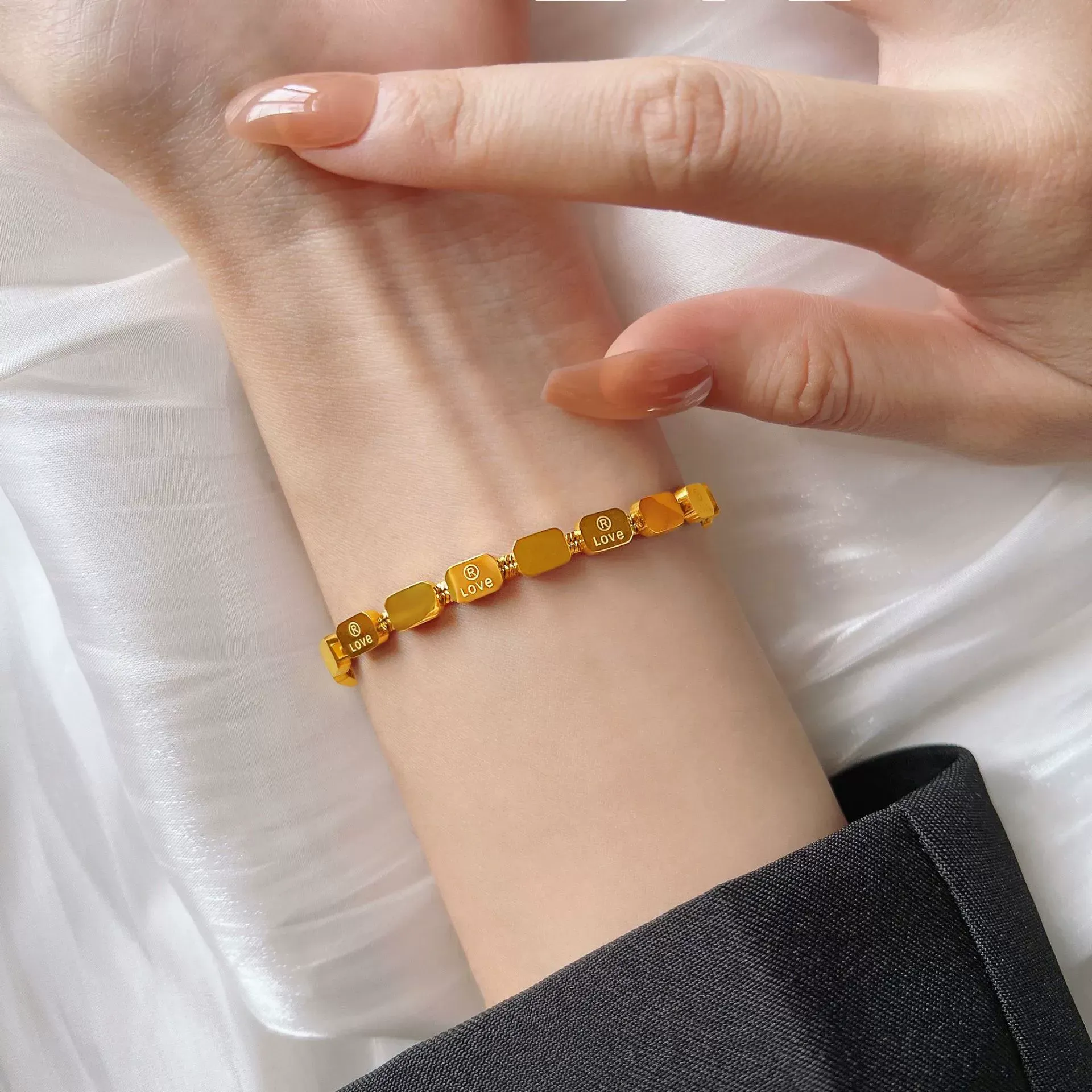 LOVE cube popular gold-plated bracelet titanium steel non-fading jewelry