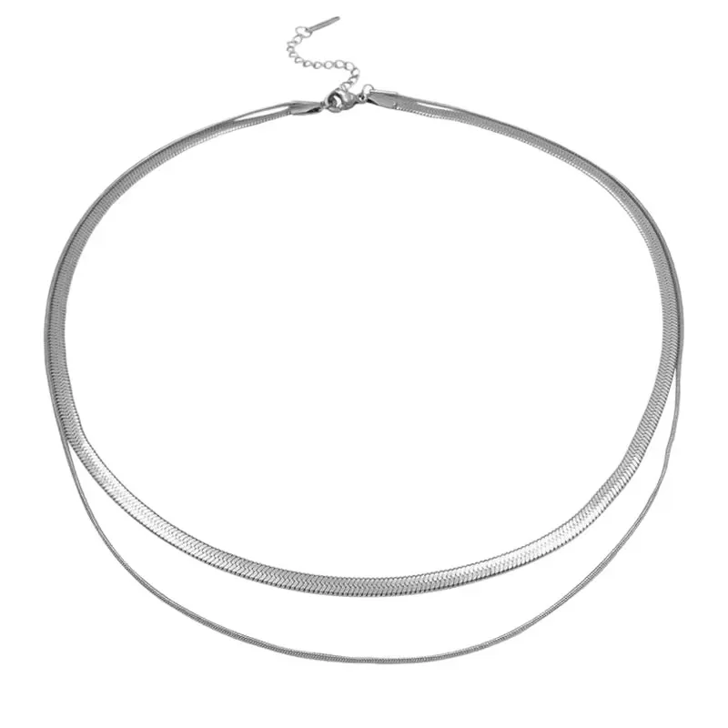 Snake bone necklace light luxury high-end design stacking clavicle necklace