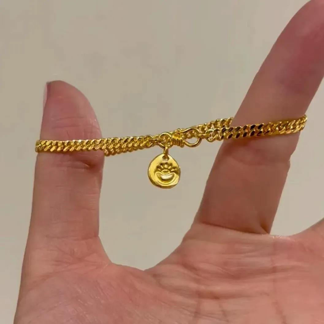 Popular Yuanbao Cuban Bracelet Gold-plated Bracelet