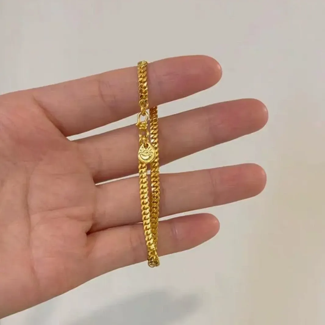 Popular Yuanbao Cuban Bracelet Gold-plated Bracelet