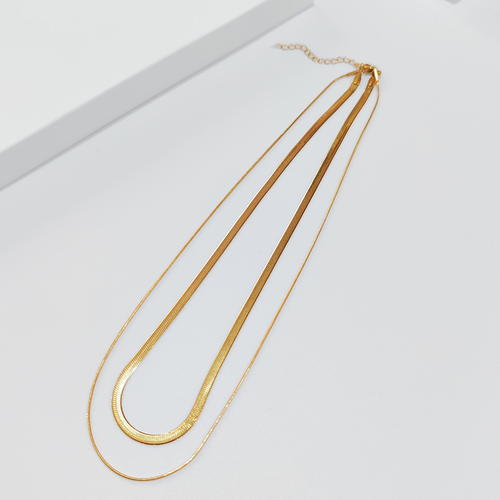 Stacked snake bone necklace for women, elegant clavicle necklace