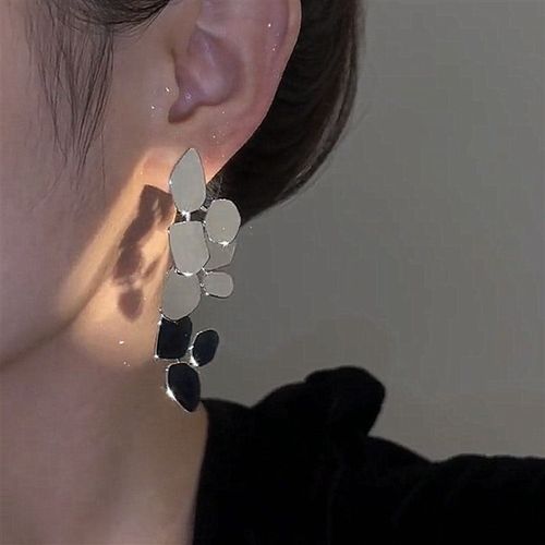Alloy high-grade exaggerated fashion simple irregular leaf earrings