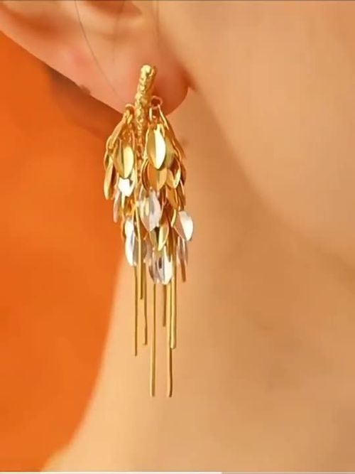 Wheat ear tassel long earrings Fashion asymmetrical earrings