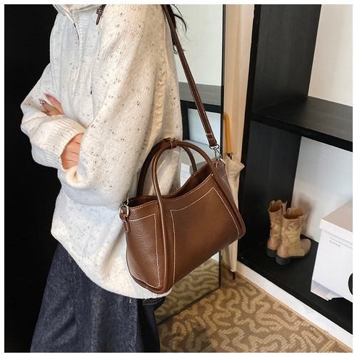Large capacity high-end commuter PU shoulder handbag soft leather bag for women
