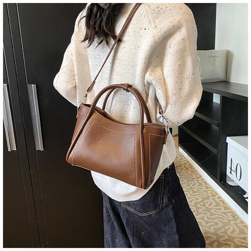 Large capacity high-end commuter PU shoulder handbag soft leather bag for women