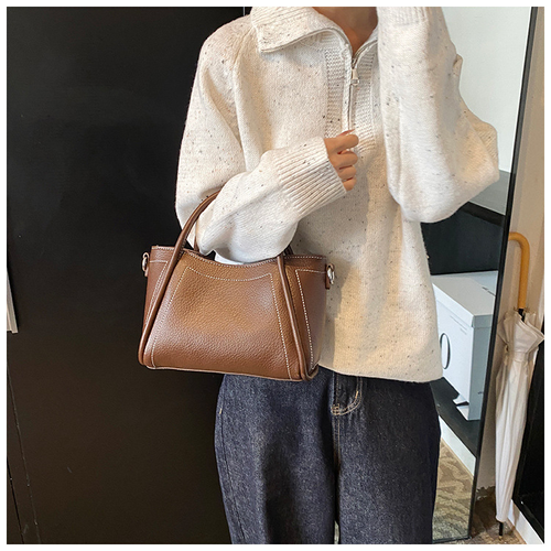 Large capacity high-end commuter PU shoulder handbag soft leather bag for women