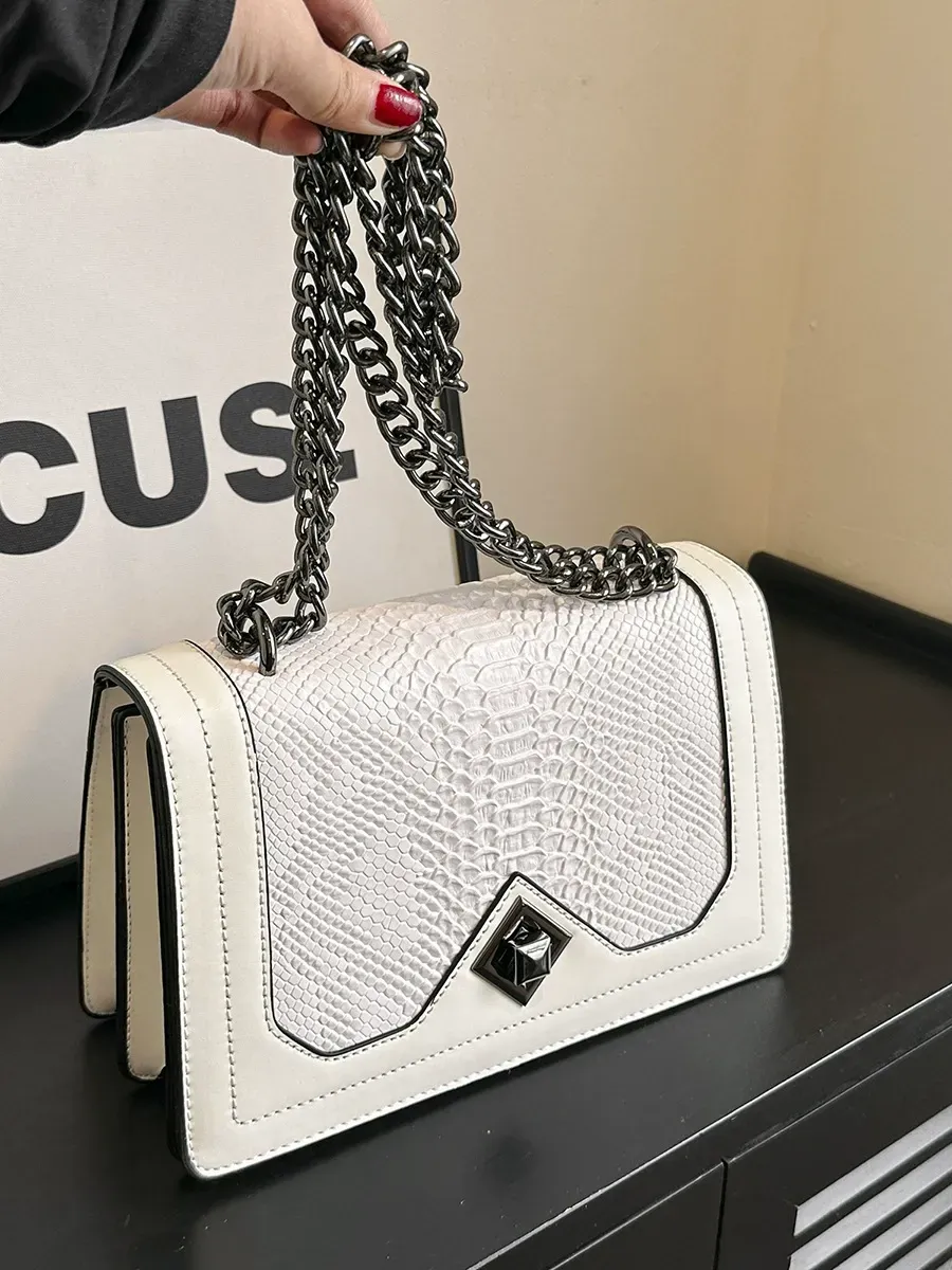 Fashion snakeskin pattern crossbody bag Vintage shoulder bag