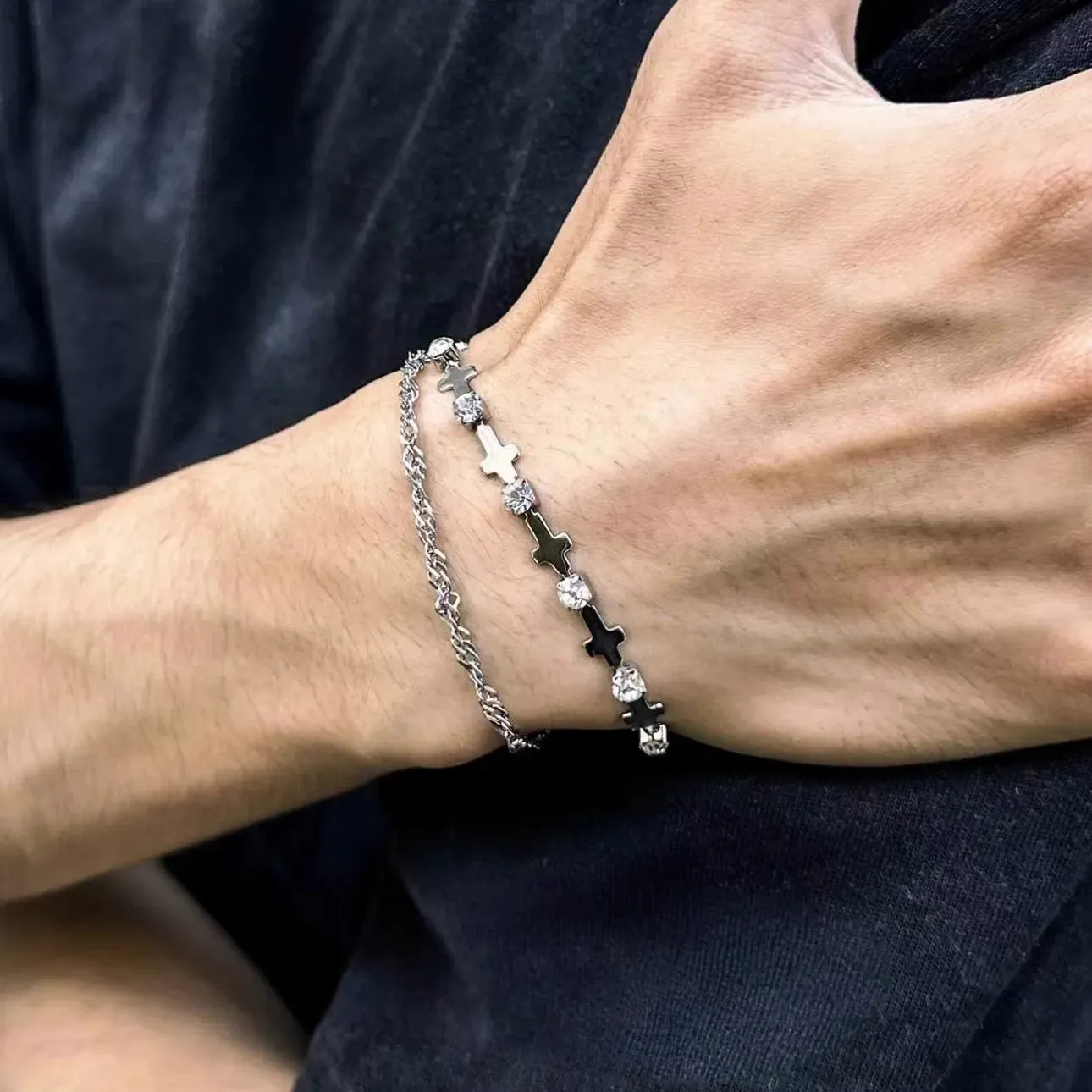 2025 New Cross Splicing Zircon Bracelet