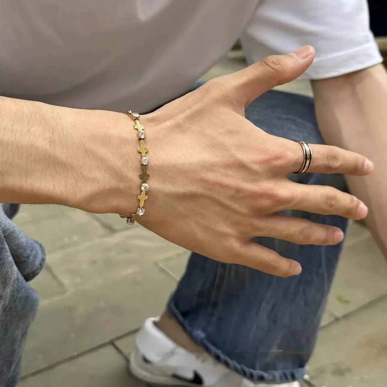 2025 New Cross Splicing Zircon Bracelet