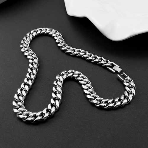Titanium steel Cuban chain necklace stainless steel men's domineering clothing accessories