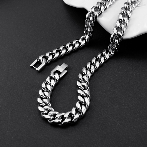 Titanium steel Cuban chain necklace stainless steel men's domineering clothing accessories