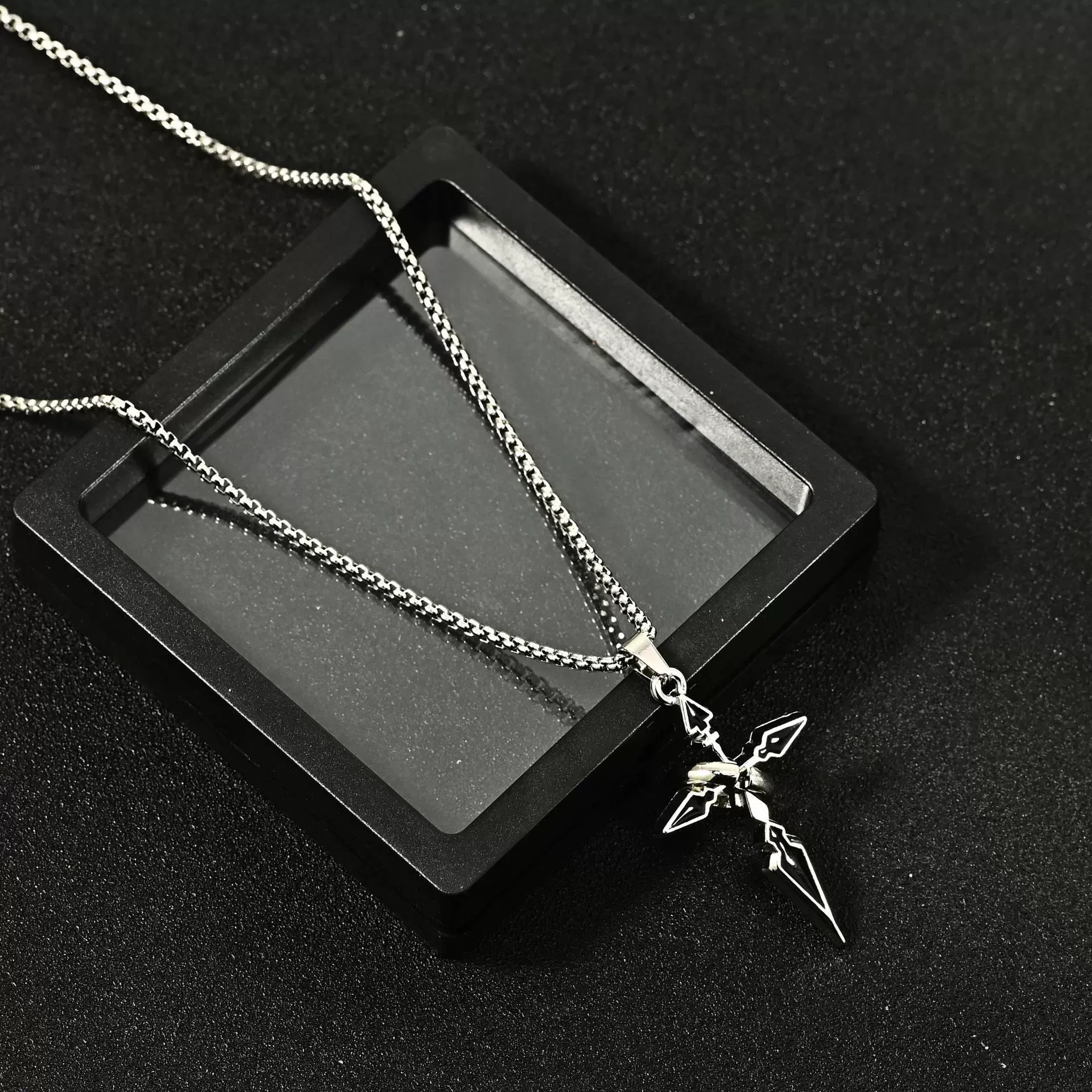 Cross Pendant Men's Accessories Trendy Pendant Titanium Steel Necklace