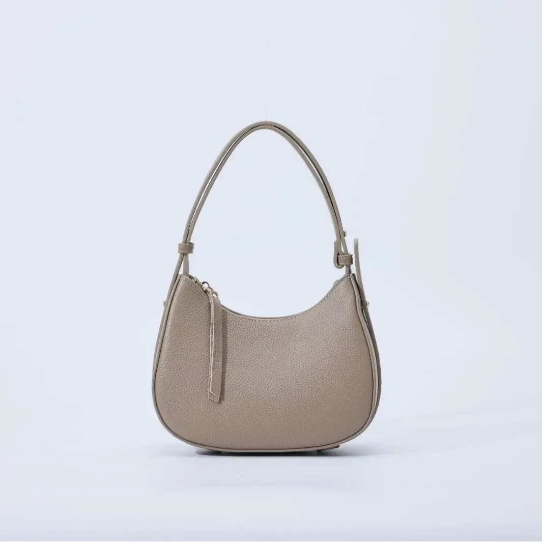 Top-grain cowhide baguette underarm bag, genuine leather handbag and shoulder bag for women